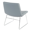 Scranton & Co Charcoal Gray Faux Leather Lounge Chair with Chrome Sled Base