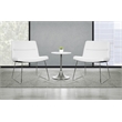 Scranton & Co White Faux Leather Lounge Chair with Chrome Sled Base