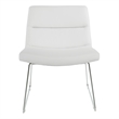 Scranton & Co White Faux Leather Lounge Chair with Chrome Sled Base