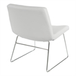 Scranton & Co White Faux Leather Lounge Chair with Chrome Sled Base
