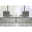 Scranton & Co Charcoal Fabric Lounge Chair with Chrome Sled Base