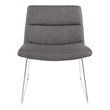 Scranton & Co Charcoal Fabric Lounge Chair with Chrome Sled Base