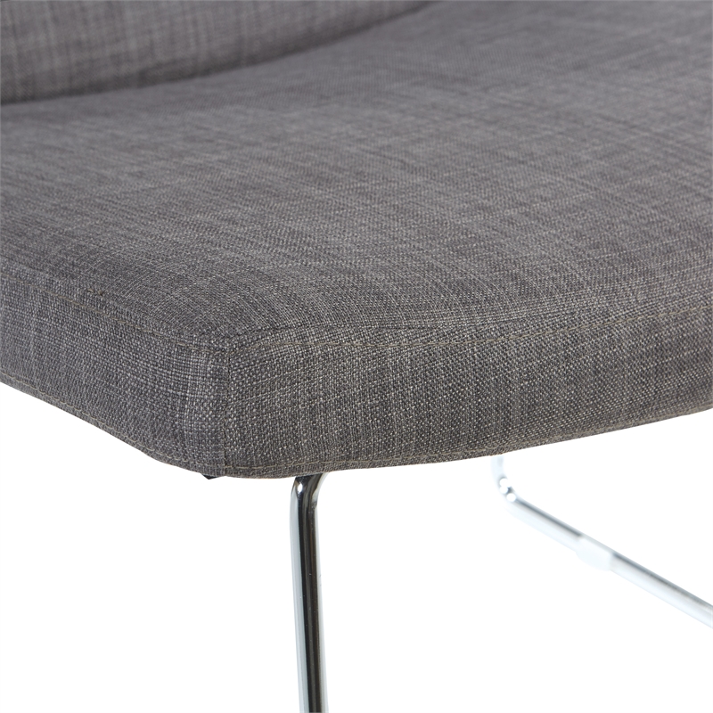Scranton & Co Charcoal Fabric Lounge Chair with Chrome Sled Base