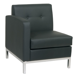 Scranton & Co Left Arm Facing Black Faux Leather Modular Armchair