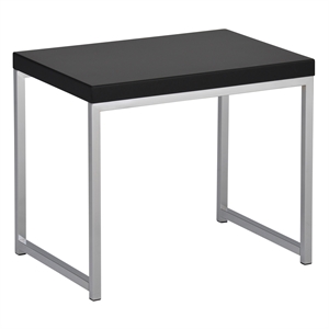 Scranton & Co Black Wood Top End Table with Chrome Metal Legs