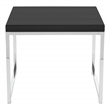 Scranton & Co Black Wood Top End Table with Chrome Metal Legs