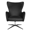 Scranton & Co Black Faux Leather Swivel Armchair with Aluminum Base