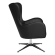 Scranton & Co Black Faux Leather Swivel Armchair with Aluminum Base