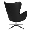 Scranton & Co Black Faux Leather Swivel Armchair with Aluminum Base