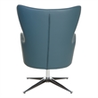 Scranton & Co Blue Faux Leather Swivel Armchair with Aluminum Base