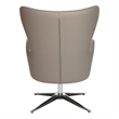 Scranton & Co Stratus Gray Faux Leather Swivel Armchair with Aluminum Base