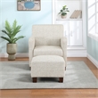 Scranton & Co Club Chair & Ottoman Set in Quartz Off White Fabric