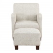 Scranton & Co Club Chair & Ottoman Set in Quartz Off White Fabric