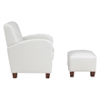 Scranton & Co Cream Faux Leather Club Chair & Ottoman Set with Espresso Legs