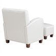 Scranton & Co Cream Faux Leather Club Chair & Ottoman Set with Espresso Legs