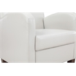 Scranton & Co Cream Faux Leather Club Chair & Ottoman Set with Espresso Legs