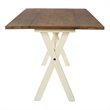 Scranton & Co Flip Top Table in Antique White with Brown Wood Stain Top