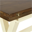Scranton & Co Flip Top Table in Antique White with Brown Wood Stain Top
