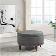 Scranton & Co Charcoal Fabric Storage Ottoman with Antique Bronze Nailhead Trim