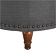 Scranton & Co Charcoal Fabric Storage Ottoman with Antique Bronze Nailhead Trim