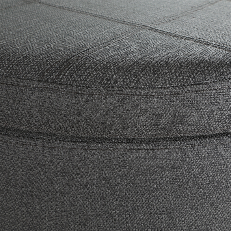 Scranton & Co Charcoal Fabric Storage Ottoman with Antique Bronze Nailhead Trim