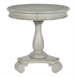 Scranton & Co Hand Painted Round Accent Table in Antique Gray Stone Wood Finish