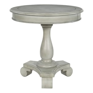 Scranton & Co Hand Painted Round Accent Table in Antique Gray Stone Wood Finish