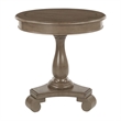 Scranton & Co Hand Painted Round Accent Table in Brown Brushed Java Wood Finish