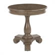 Scranton & Co Hand Painted Round Accent Table in Brown Brushed Java Wood Finish