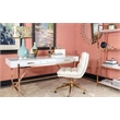 Scranton & Co White Gloss Desk with Gold Plated Base and Drawers