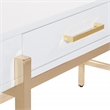 Scranton & Co White Gloss Desk with Gold Plated Base and Drawers