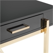 Scranton & Co Black Gloss Desk with Gold Frame and 3 Drawers