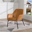 Scranton & Co Sand Brown Faux Leather Accent Chair with Black Stitch