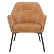 Scranton & Co Sand Brown Faux Leather Accent Chair with Black Stitch