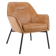 Scranton & Co Sand Brown Faux Leather Accent Chair with Black Stitch