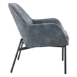 Scranton & Co Navy Faux Leather Accent Chair with Gold Contrast Stitch