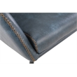Scranton & Co Navy Faux Leather Accent Chair with Gold Contrast Stitch