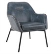 Scranton & Co Navy Faux Leather Accent Chair with Gold Contrast Stitch