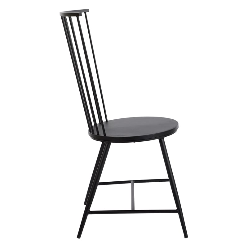 Scranton & Co Metal Dining Chair in Black with All-Metal Construction
