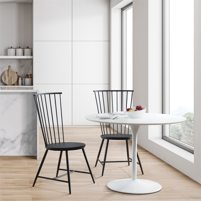 Scranton & Co Metal Dining Chair in Black with All-Metal Construction