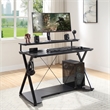 Scranton & Co Black and Carbon Gaming Desk with RGB LED and Power Hub