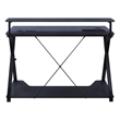 Scranton & Co Black and Carbon Gaming Desk with RGB LED and Power Hub