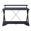 Scranton & Co Black and Carbon Gaming Desk with RGB LED and Power Hub