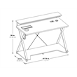 Scranton & Co Black and Carbon Gaming Desk with RGB LED and Power Hub