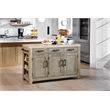 Scranton & Co Natural Kitchen Island with Spice Rack and Wood Top
