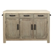 Scranton & Co Natural Kitchen Island with Spice Rack and Wood Top