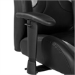 Scranton & Co Black Faux Leather Gaming Chair with Gray Accents & Lumbar Support
