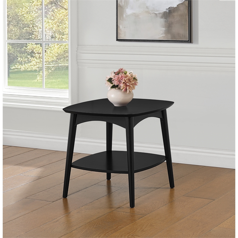 Scranton & Co Mid-Century Modern Accent Table in Black Engineered Wood