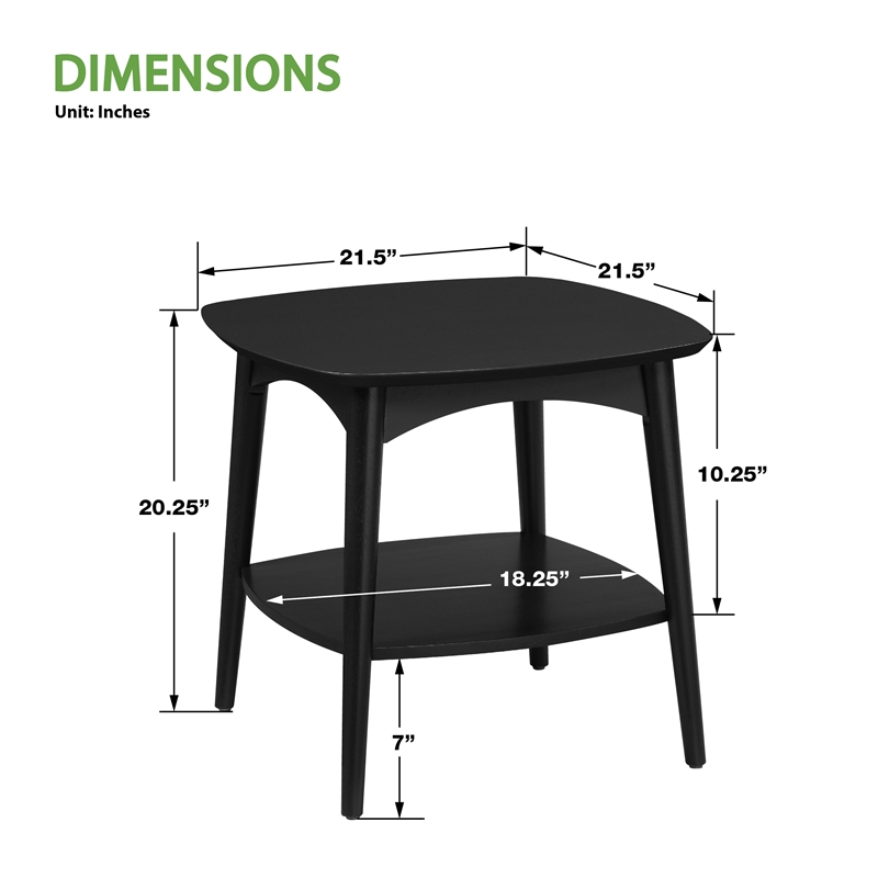 Scranton & Co Mid-Century Modern Accent Table in Black Engineered Wood