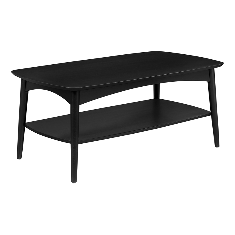Scranton & Co Mid-Century Modern Coffee Table in Black Engineered Wood